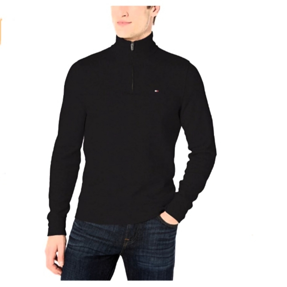 Tommy Hilfiger Mens Quarter Zip Sweater